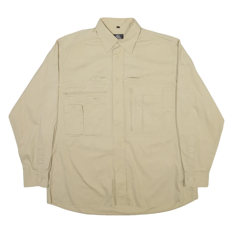 WALBUSCH Mens Plain Shirt Brown Long Sleeve L