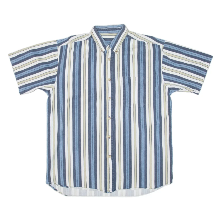 Mens Shirt Blue Striped L