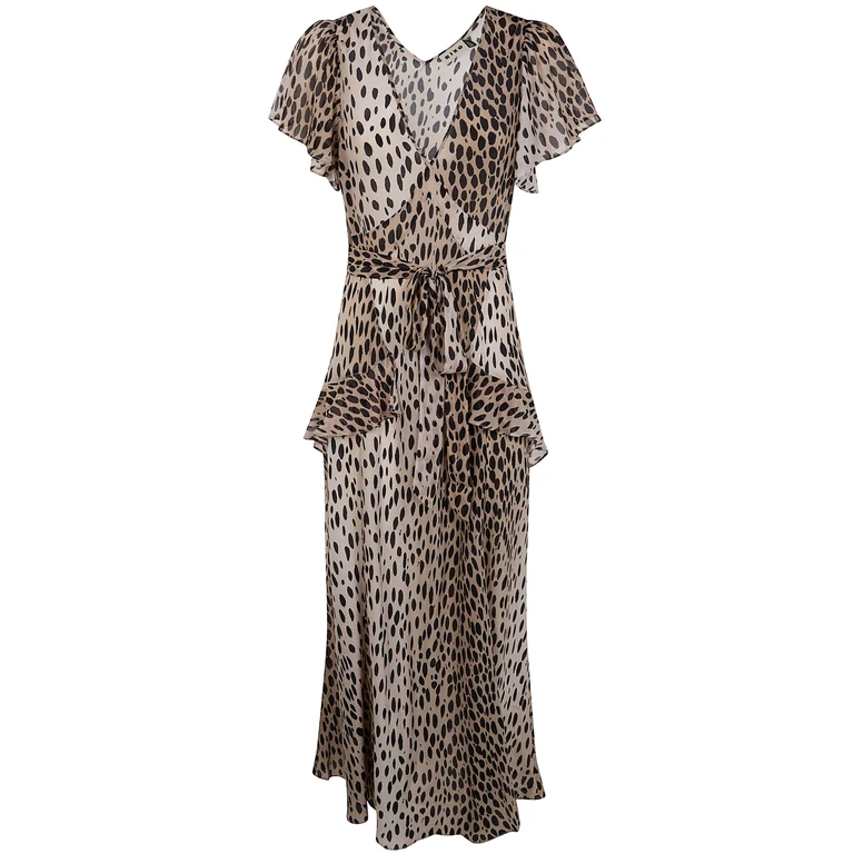 "Evie" Dress Antelope Spot Black