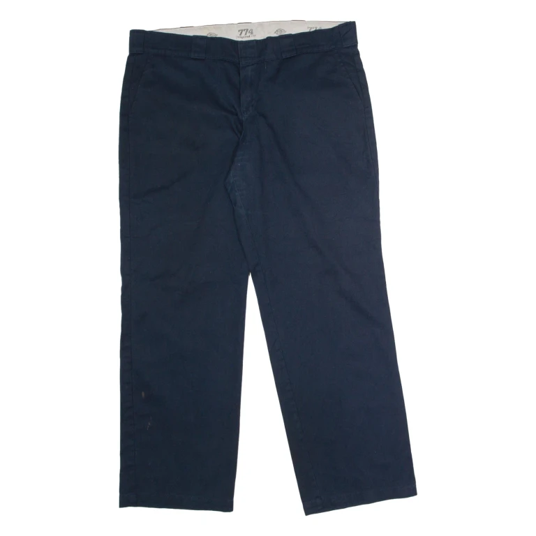 DICKIES 774 Workwear Womens Twill Trousers Blue Classic Straight W40 L32