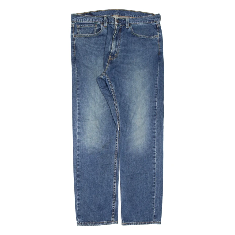 LEVI'S 505 Jeans Mens Blue Regular Straight Stone Wash W36 L32