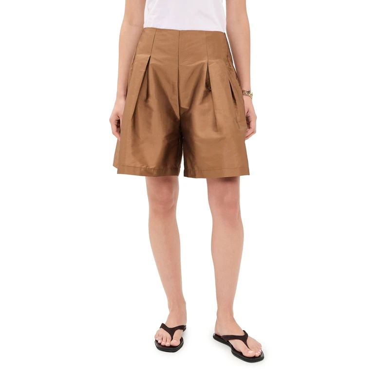 Chan Luu Techno Taffeta Long Shorts Black 2