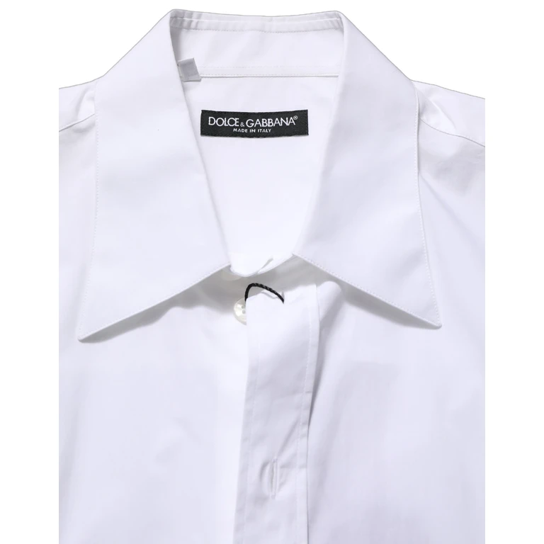 White Cotton Sleeveless Formal Dress Shirt - Men