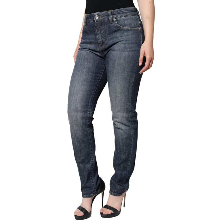 Dolce & Gabbana Dark Blue Cotton Stretch Skinny Denim Jeans Elastane Clothing - Women