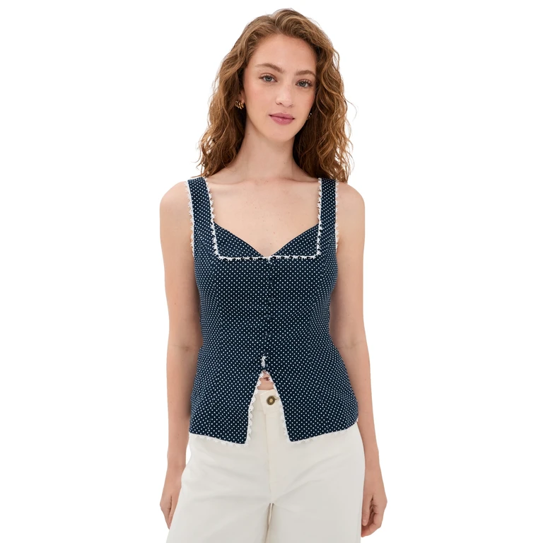 o. p.t Ambrose Top Blue Polka Dot 2