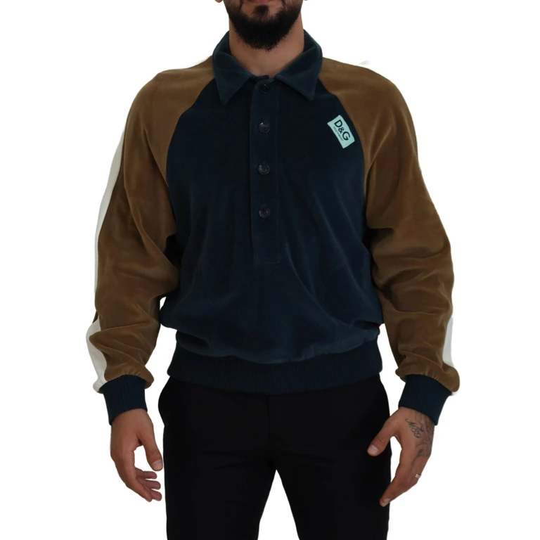Dolce & Gabbana Multicolor Cotton Collared Pullover Sweater Polyester Clothing - Men