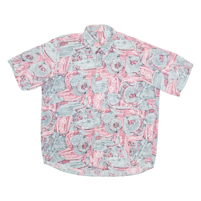 Mens Shirt Grey Crazy Pattern L
