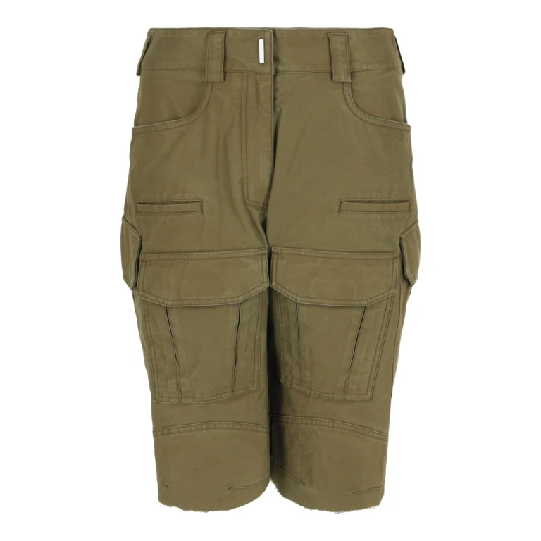 Frayed Multi-Pocket Cargo Shorts