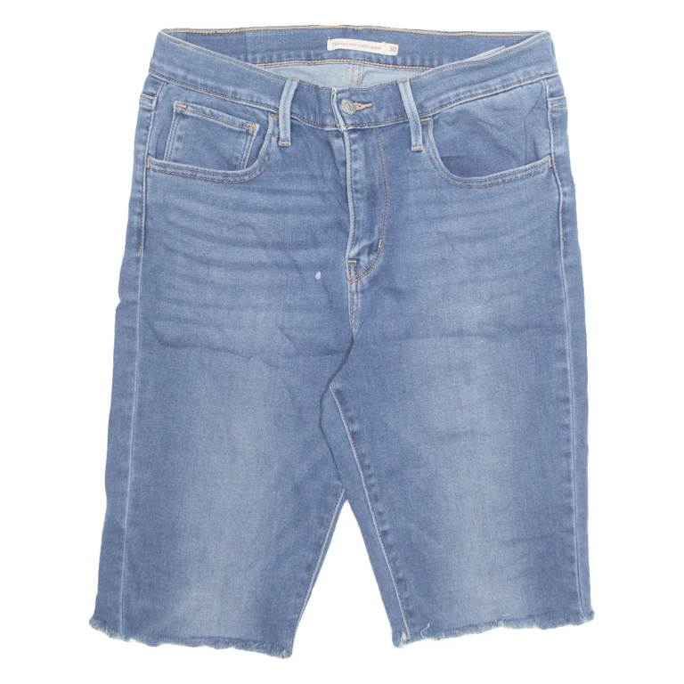 LEVI'S Cut Off High Waist Stretch Womens Denim Shorts Blue M W30