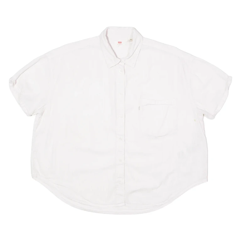 LEVI'S Womens Plain Shirt Pink Pinstripe Long Sleeve M