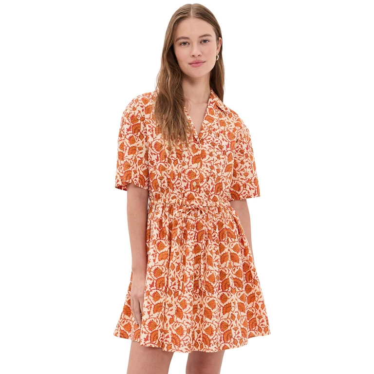 Apiece Apart Valenti Mini Dress Night Blooms Sorbet S