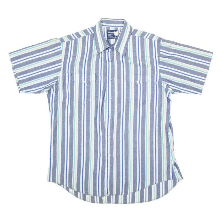 WRANGLER Mens Shirt Grey Striped XL