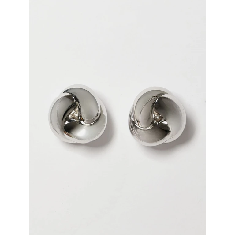 Small Brass Earrings with Rounded Shape and Engraved Logo (PF26652ESLSILVER)