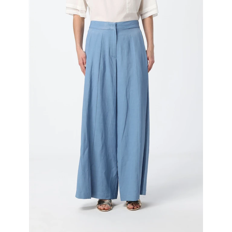 High-Waisted Wide-Leg Linen Blend Palazzo Trousers (M6EM00887)