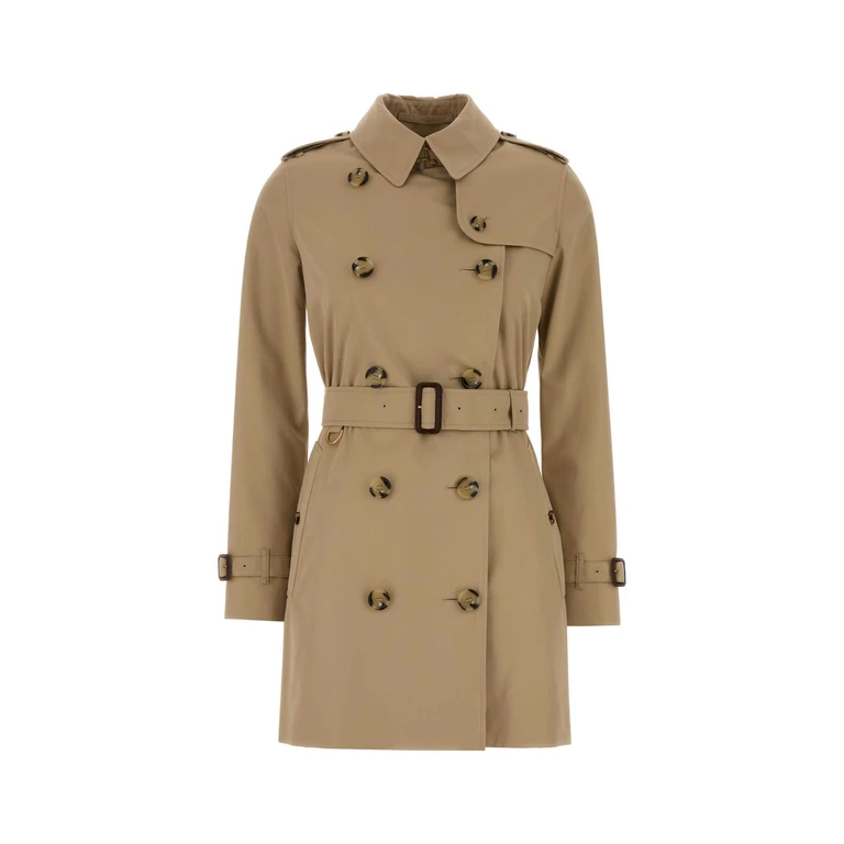 Burberry Beige Gabardine Heritage Kensington Trench Coat Honey - Women