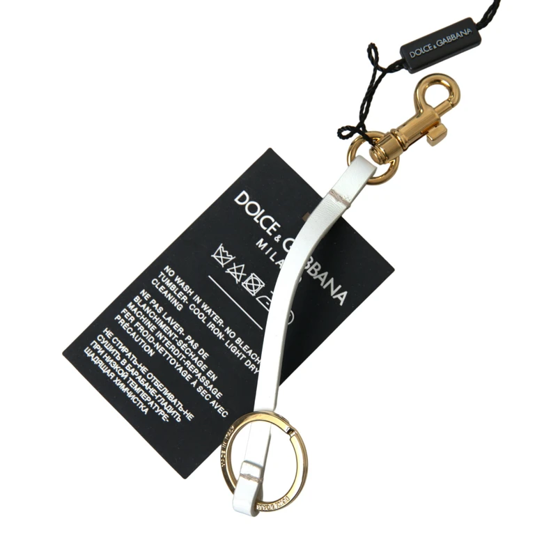 Dolce & Gabbana Black Silicone Dg Logo Gold Brass Keychain Accessory - Women