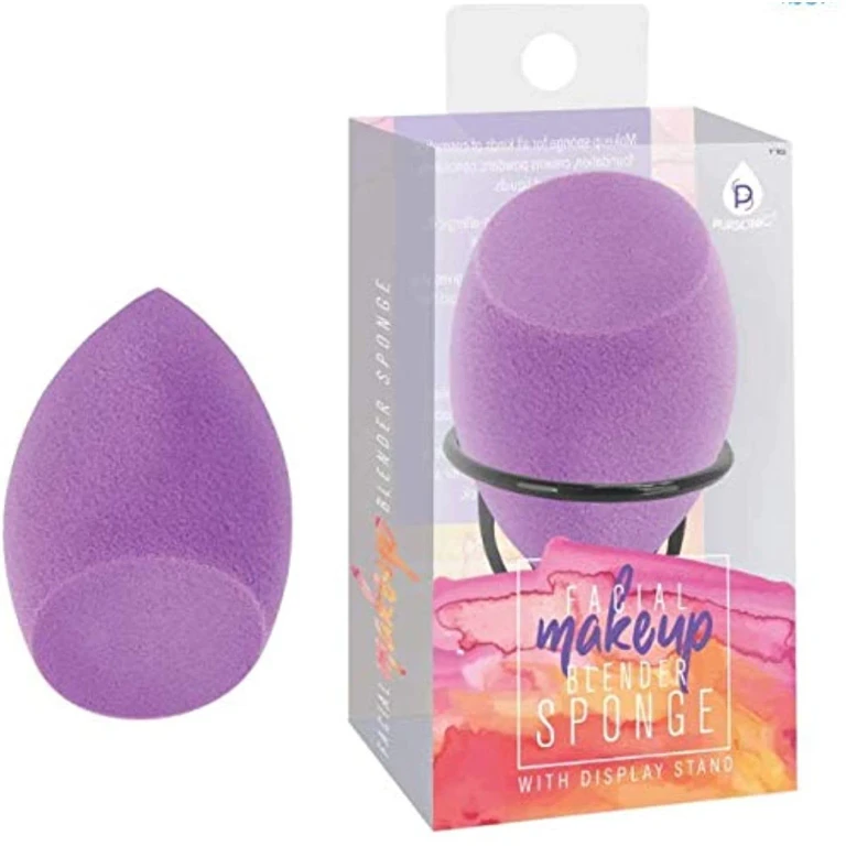 Facial Makeup Blender Sponge with Stainless Steel Display Stand