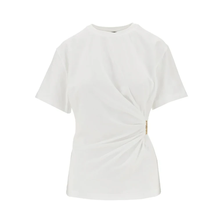 Pinko T-shirt with Drape and Gold Detail