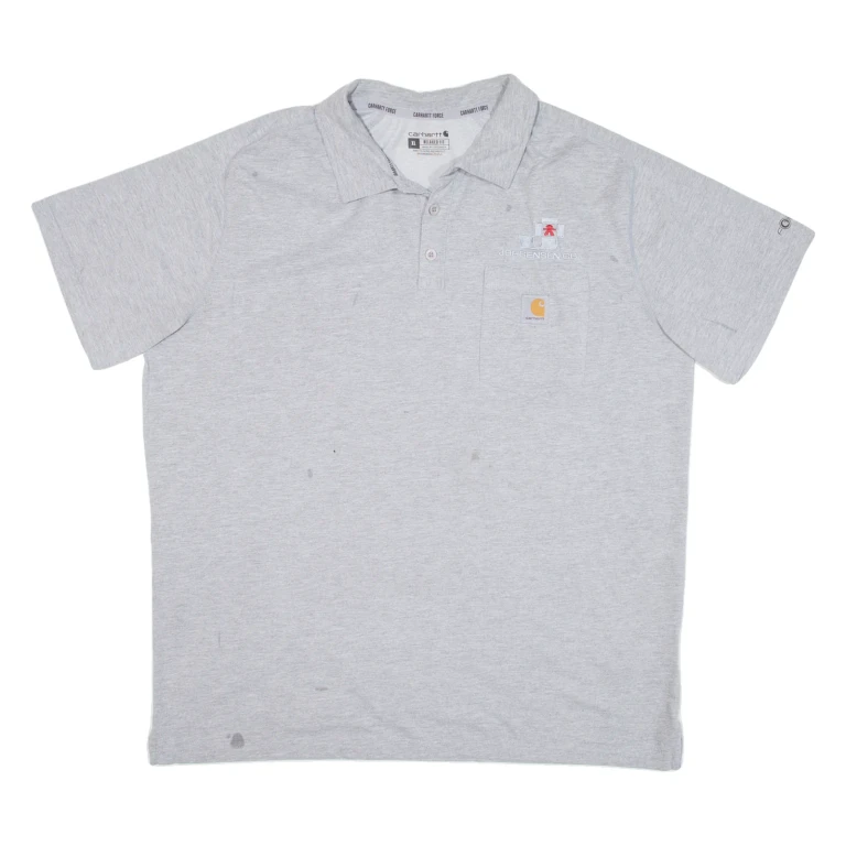 CARHARTT Relaxed Fit Mens Polo Shirt Grey XL