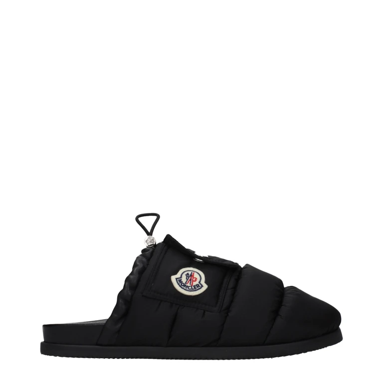 Moncler Black Fabric Slippers - Women