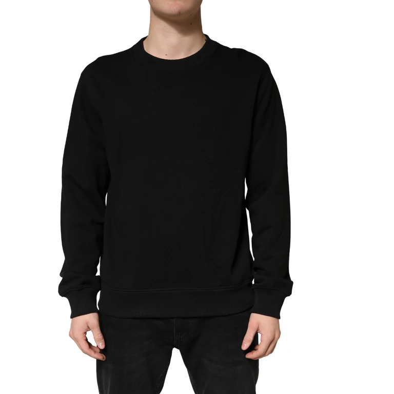 Dolce & Gabbana Sweater Black Cotton Crewneck Sweatshirt Clothing - Men