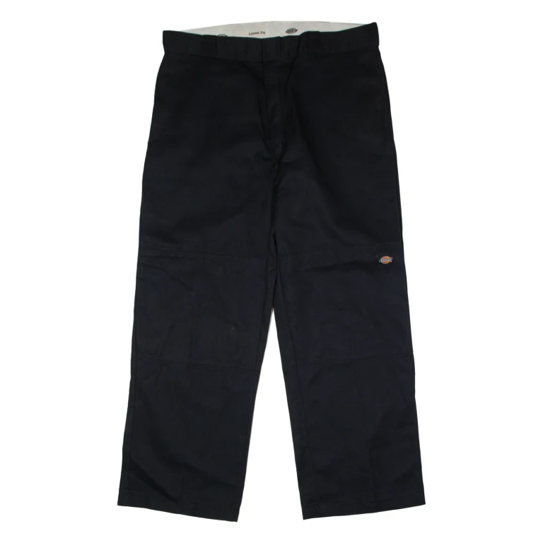DICKIES Workwear Mens Twill Trousers Black Loose Straight W38 L30