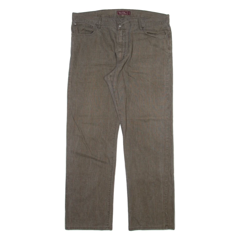 MARLBORO Mens Trousers Grey Regular Straight W42 L34