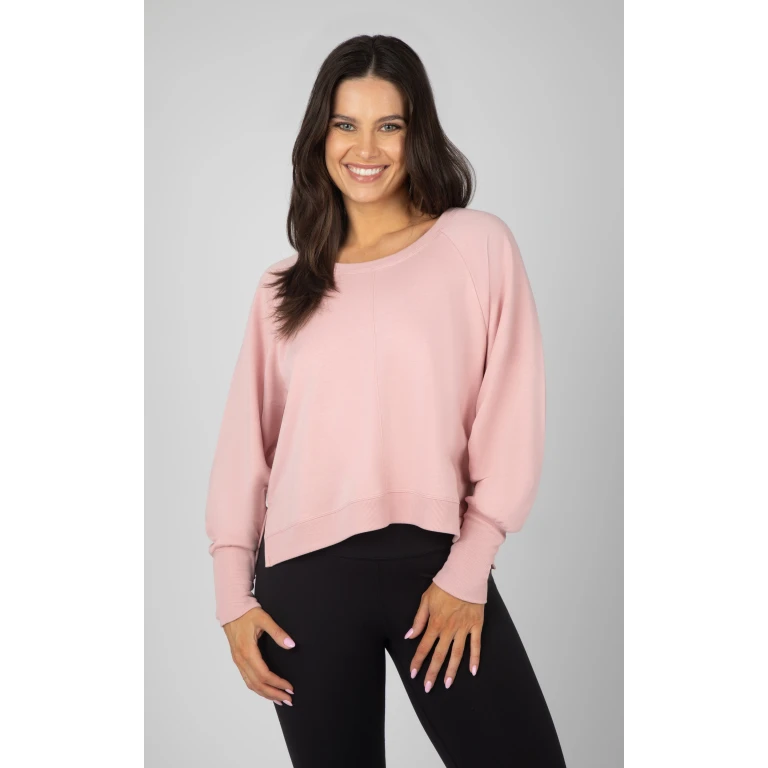 Terry Cutout Back High Low Sweatshirt