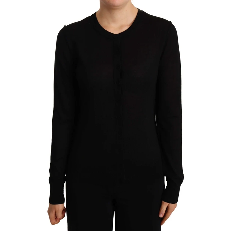 Dolce & Gabbana Black Crewneck Pullover Staff Sweater Wool Virgin Clothing - Women