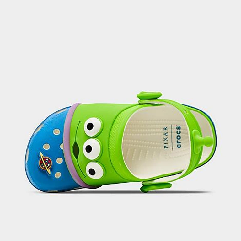 Little Kids x Toy Story Alien Classic Clog Shoes in Green/Blue