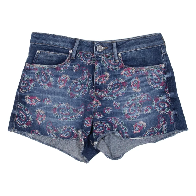 GUESS Paisley Womens Denim Shorts Blue Relaxed S W27