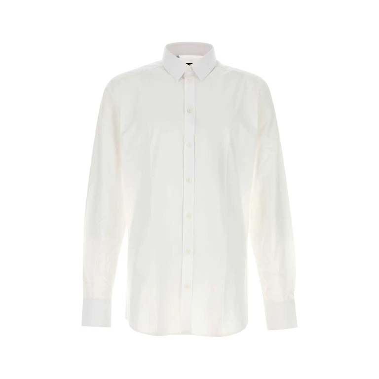 Dolce & Gabbana White Poplin Shirt Bianco Exterior: Cotton Camicie - Men