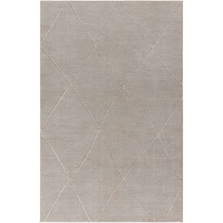 Aldis Grey Plush Textured Washable Rug - Clearance