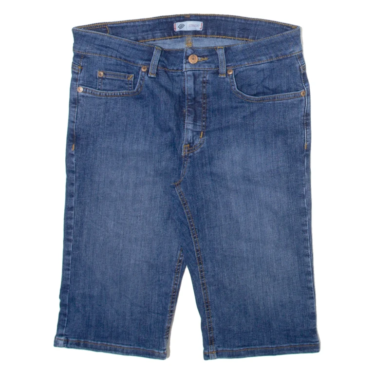 DICKIES Womens Denim Shorts Blue Slim M W30