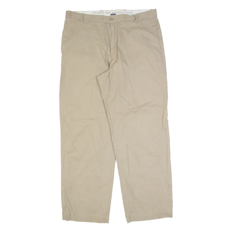 CHAPS Chino Mens Trousers Beige Regular Straight W36 L32