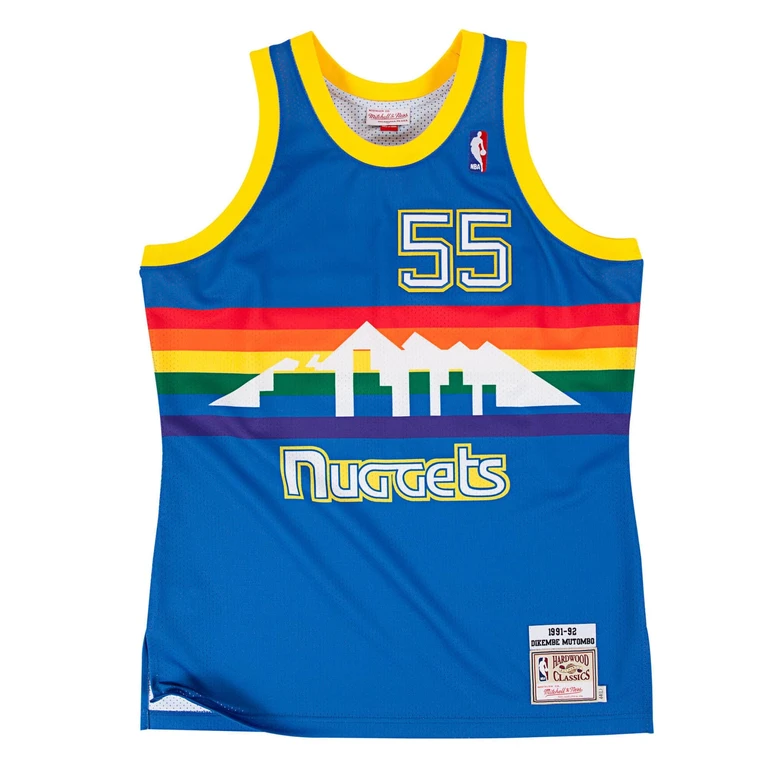 Men's NBA Authentic Jersey 1991 Denver Nuggets Dikembe Mutombo