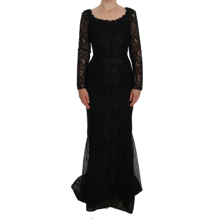 Dolce & Gabbana Black Floral Sheath Dress Polyester - Women