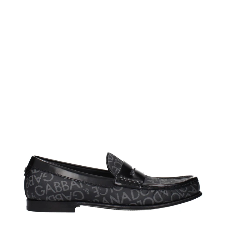 Dolce & Gabbana Black Fabric Slip-On Loafers - Men