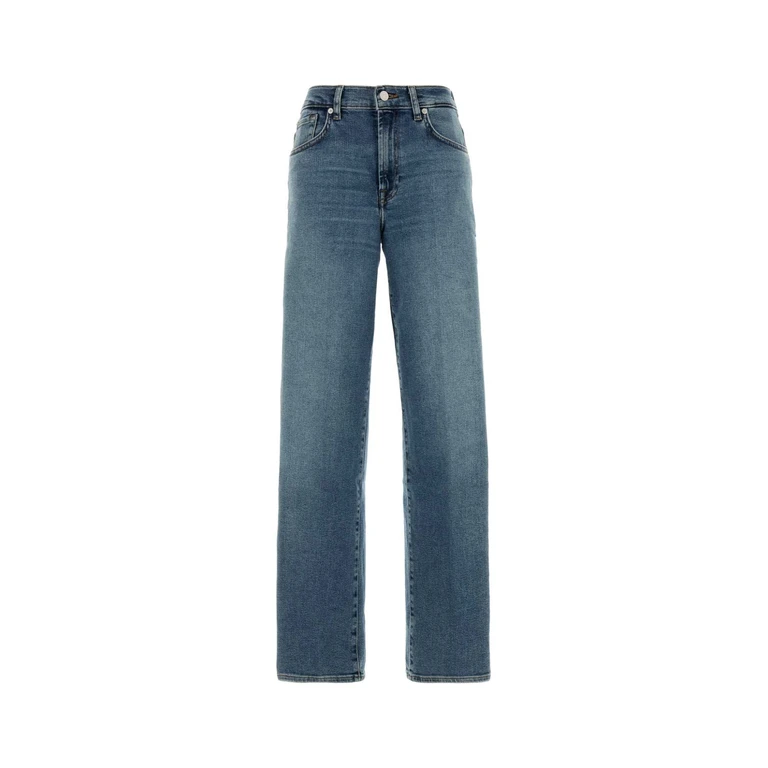 Seven For All Mankind Stretch Denim Stovepipe Jeans Azzurro - Women