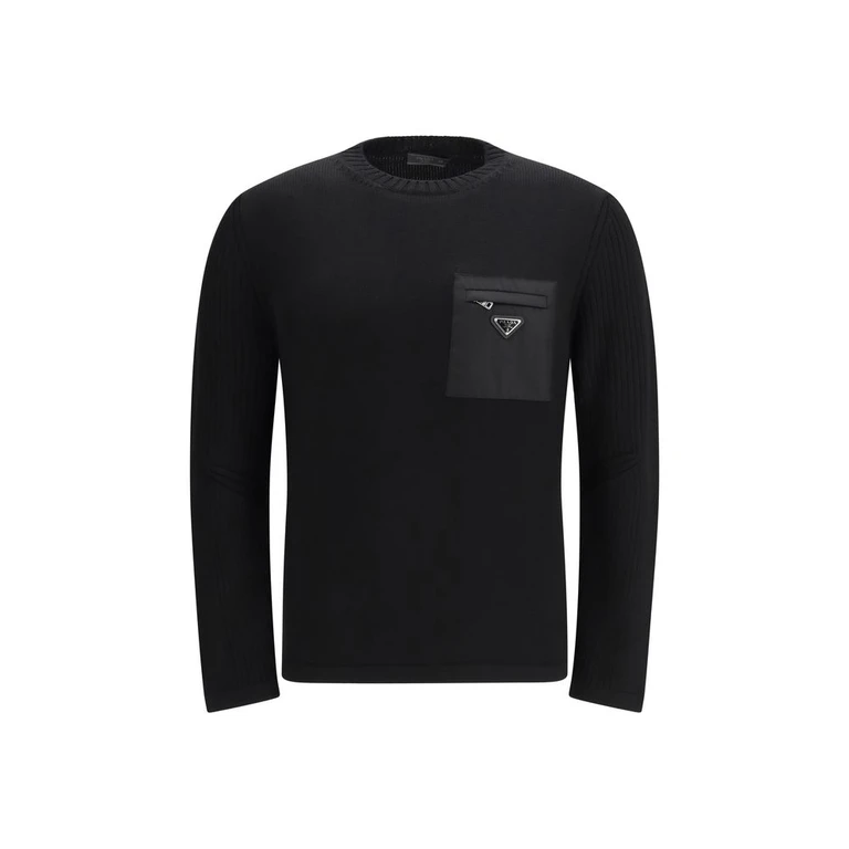 Black Wool Sweatshirt Clothing - Men