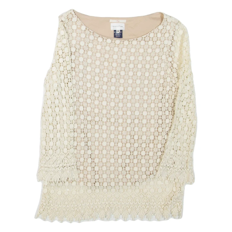 GANT Womens Top White Long Sleeve M
