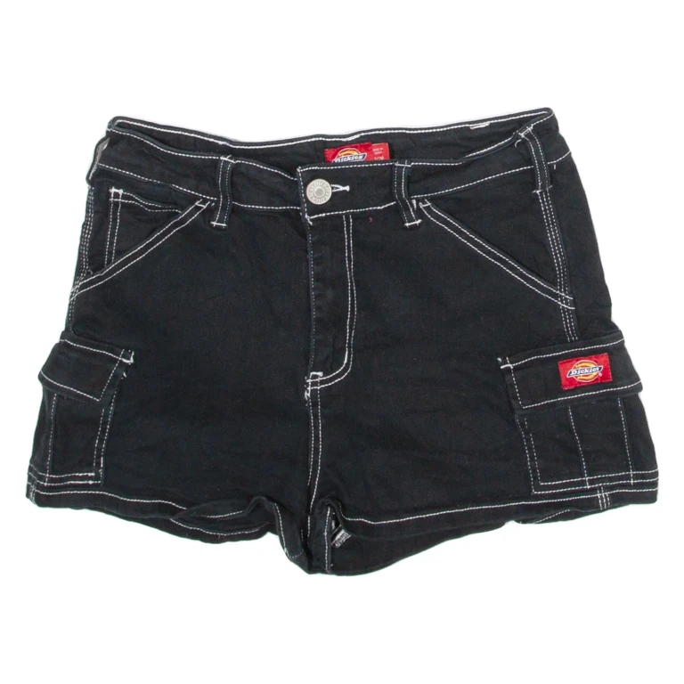 DICKIES Womens Denim Shorts Black XS W26