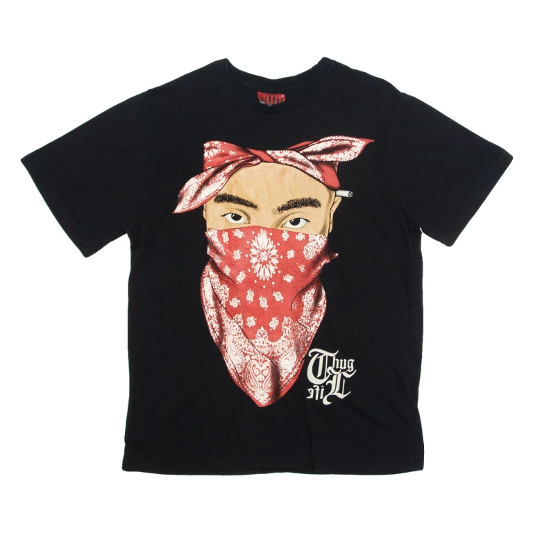 UNDERGROUND Tupac Mens Band T-Shirt Black M