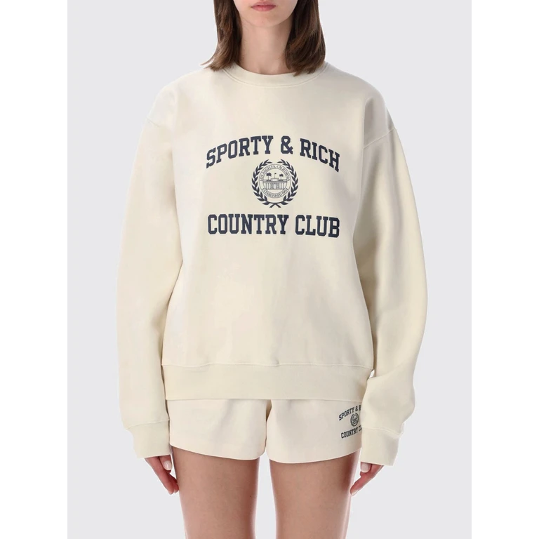 Crewneck Sweatshirt in Cotton with Contrast Logo (ST09876218WH373911)