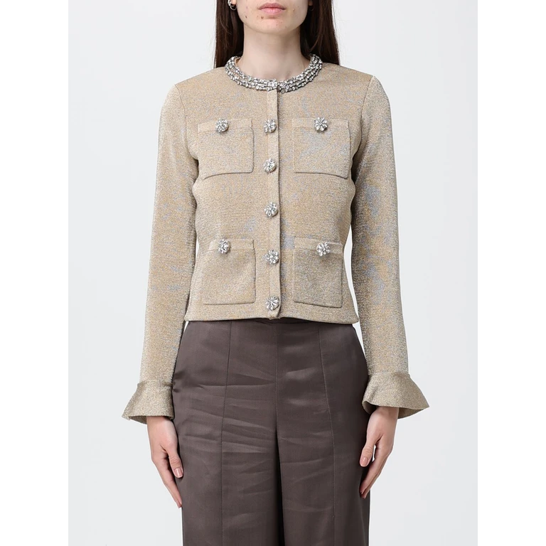 Lurex Cardigan with Crystals (RS26206CGDGOLD)