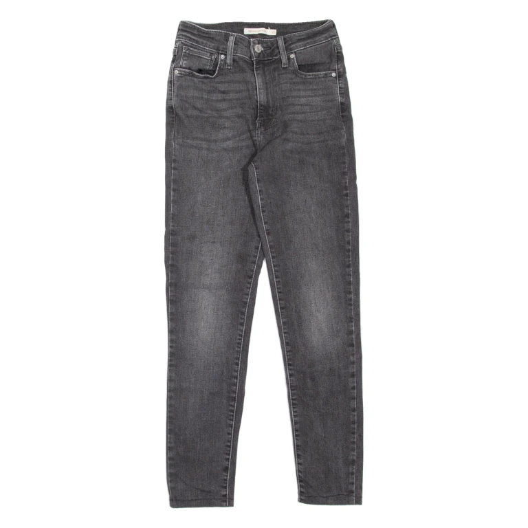 LEVI'S 721 High Rise Womens Jeans Grey Slim Skinny Stone Wash W26 L26