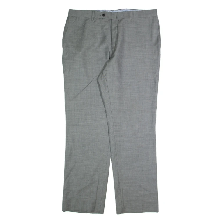 TOMMY HILFIGER Chino Mens Trousers Grey Regular Straight Wool W38 L32