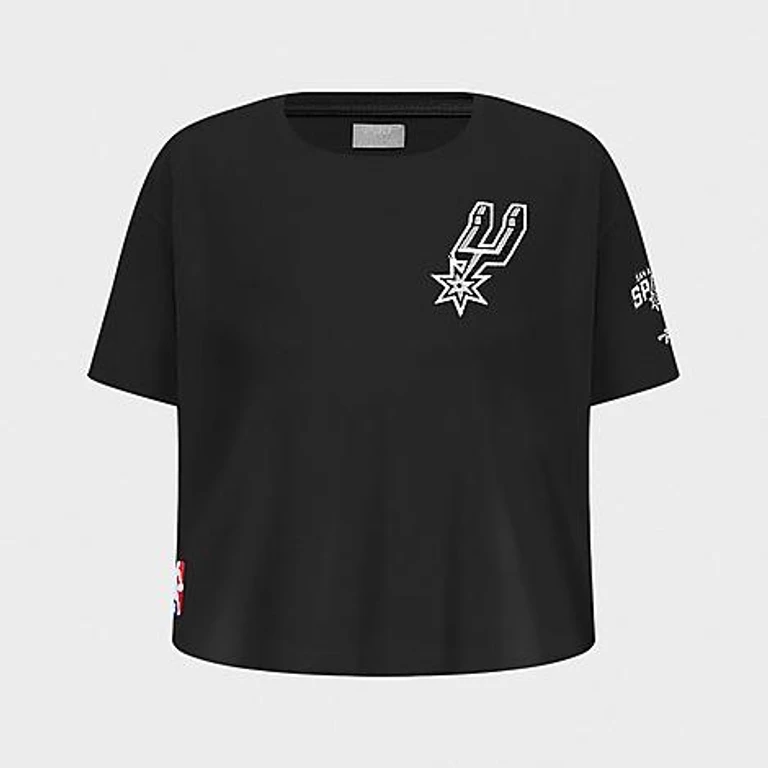 Girls' Little Kids San Antonio Spurs NBA Boxy T-Shirt in Black Size: Small