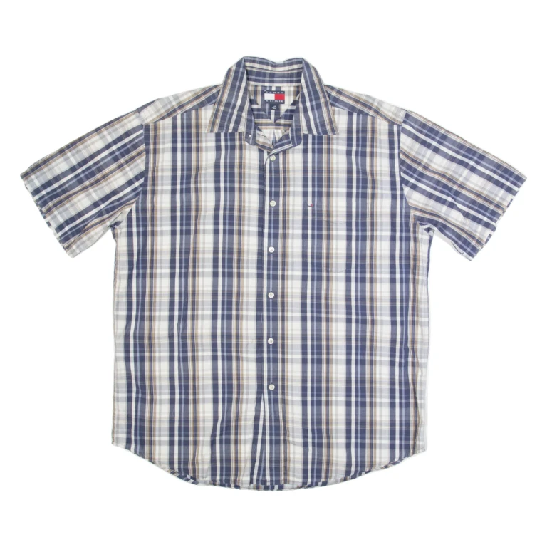 TOMMY HILFIGER Mens Shirt Blue Check L