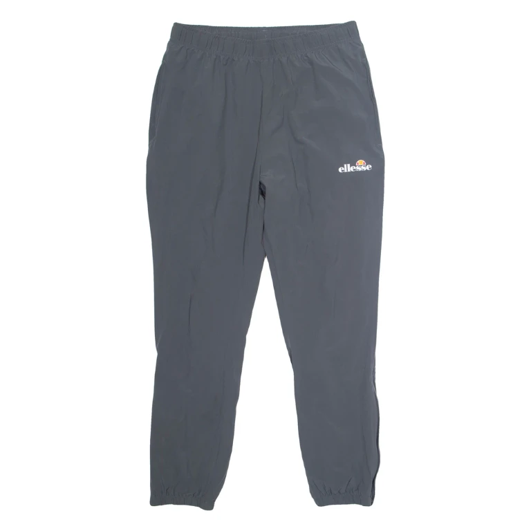 ELLESSE Mesh Lined Mens Track Pants Grey Tapered L W30 L28